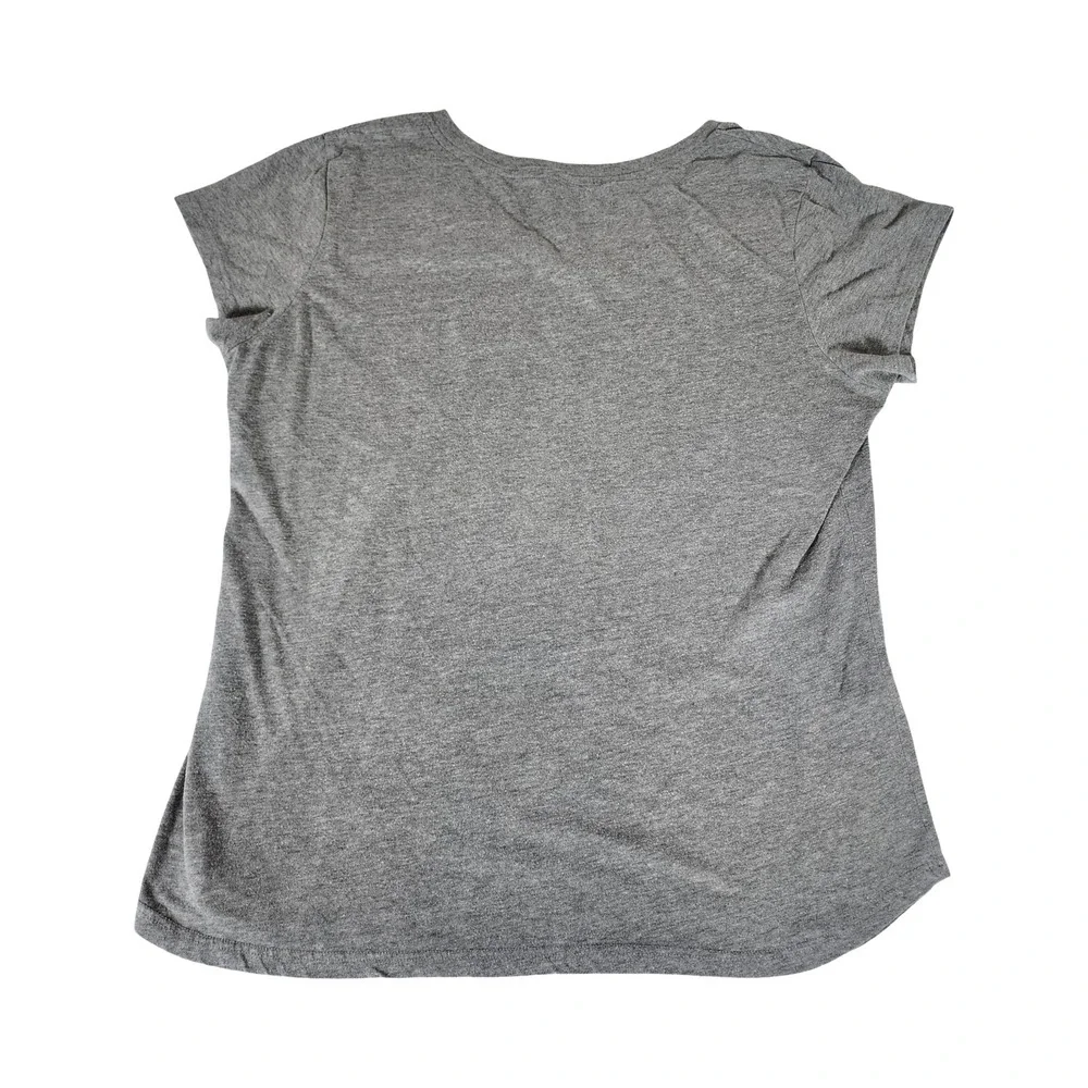 Disney Mickey Minnie Mouse Gray Sleepwear Graphic T-Shirt V-Neck Plus 2X 18W-20W - Picture 7 of 8